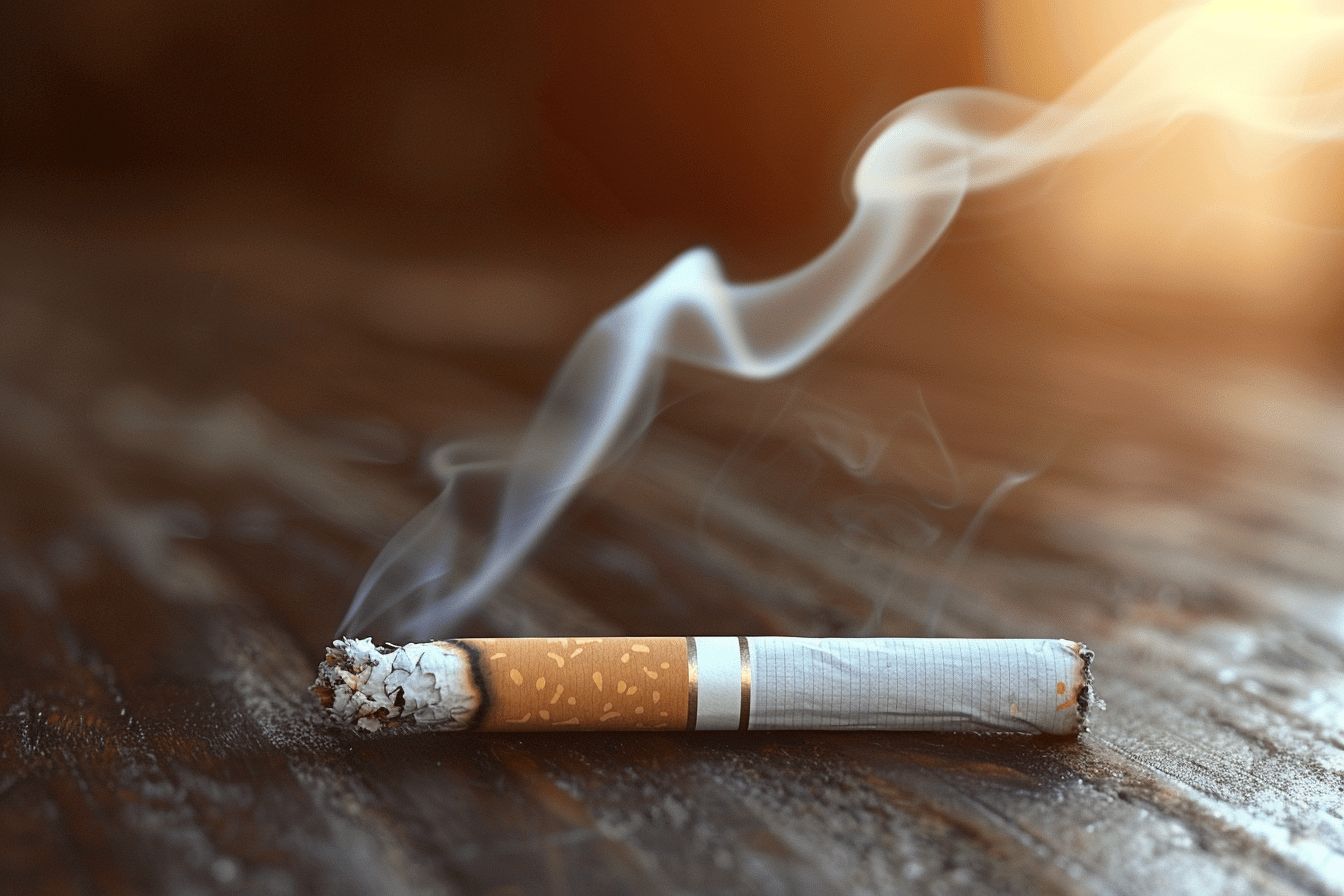 Cigarettiste perdu dans ses pensées et réflexions